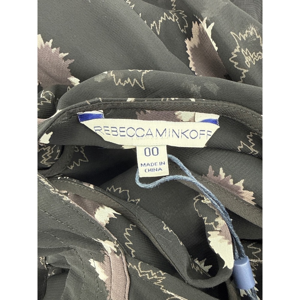Rebecca Minkoff Hayley Jumpsuit Black Floral Halter Neck Sheer Back Size 00 NEW - Picture 8 of 10
